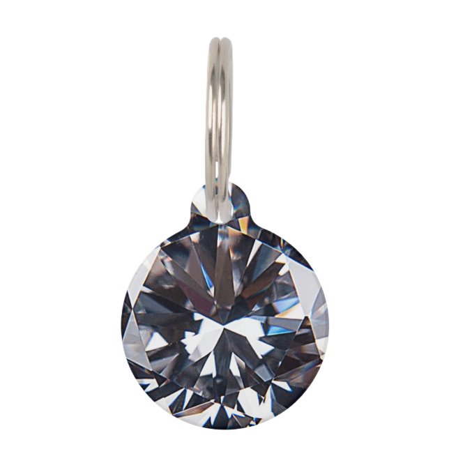 Faceted Elegant Diamond Gem Image Haustiermarke (Vorderseite)