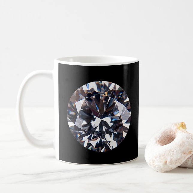 Faceted Elegant Diamond Gem Image Kaffeetasse (Mit Donut)