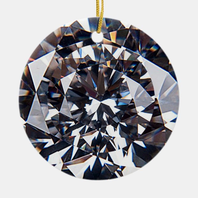 Faceted Elegant Diamond Gem Image Keramik Ornament (Vorne)