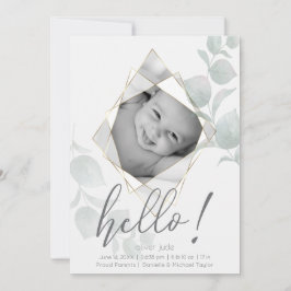 Faceted Foto Frame Eukalyptus Blätter Alabaster Einladung