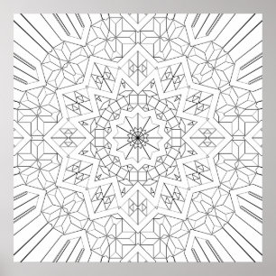 Facettenreiches Sternenexplosions-Geometrisches Ma Poster