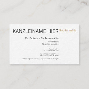 Fachanwalt Visitentenkarte Visitenkarte
