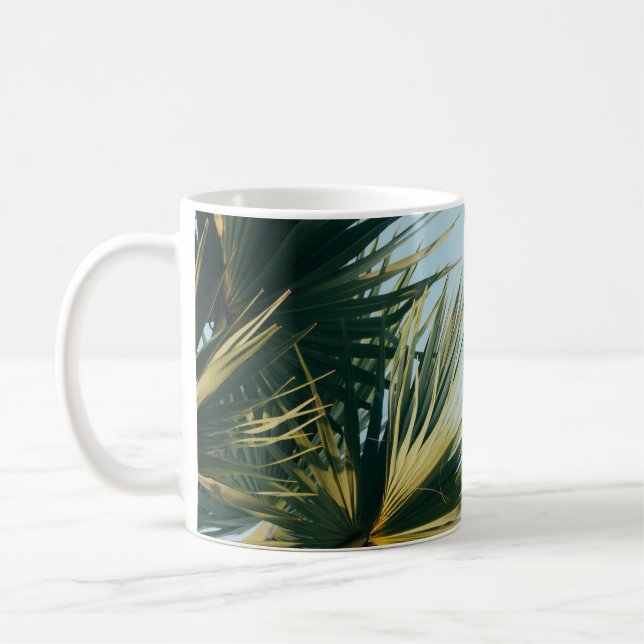 Fächerpalme unter blauem Himmel Kaffeetasse (Links)