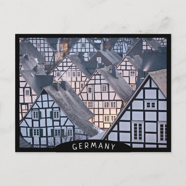 Fachwerkhäuser in Freudenberg Postkarte (Vorderseite)