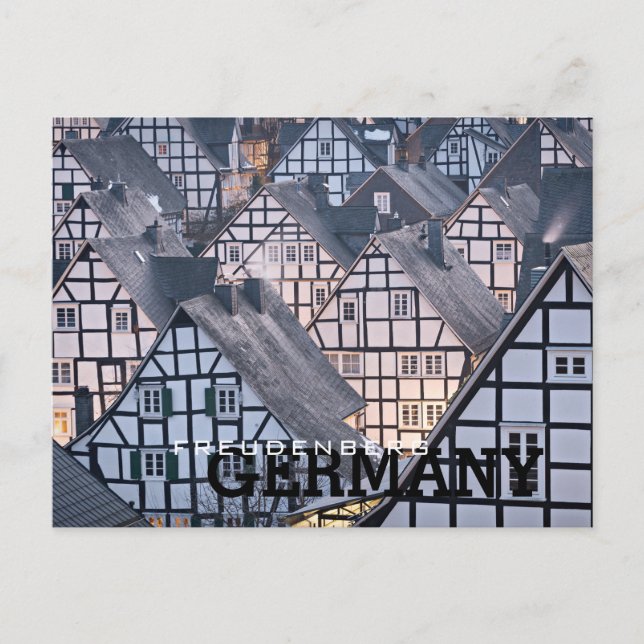 Fachwerkhäuser in Freudenberg Postkarte (Vorderseite)