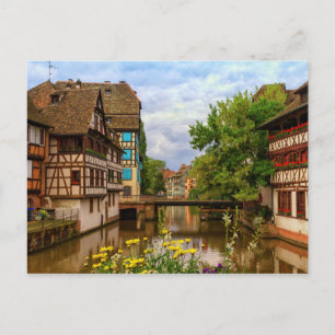 Fachwerkhäuser in Petite France, Straßburg, Postkarte