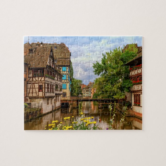 Fachwerkhäuser in Petite France, Straßburg, Puzzle (Horizontal)