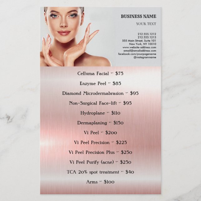 FACIAL BEHANDLUNGEN Schönheitssalon Flyer (Vorne)