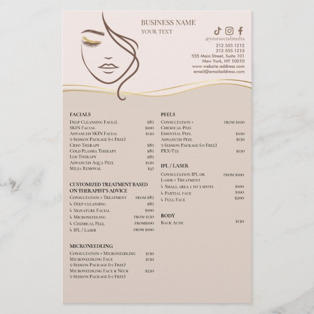 FACIAL TREATMENTS Beauty Salon flyer (Vorne)