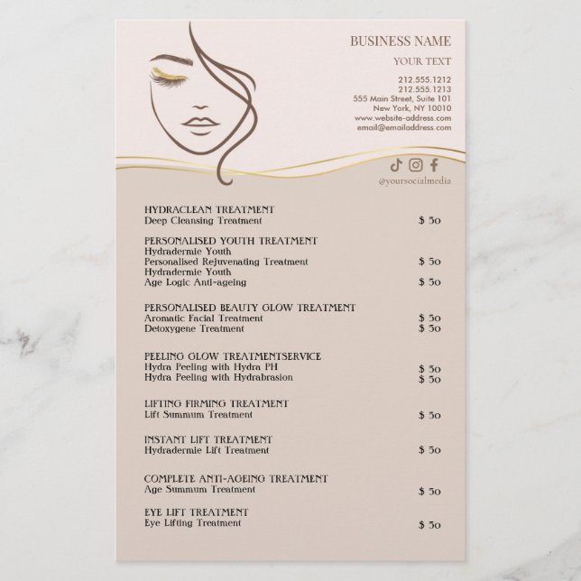 FACIAL TREATMENTS Beauty Salon flyer (Vorne)