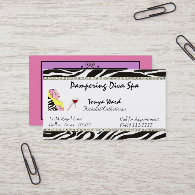 Facialist/Esthetician/Salon Business Cards Visitenkarte (Vorderseite/Rückseite Beispiel)