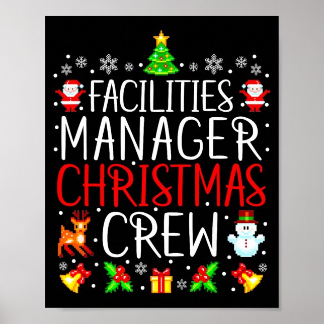 Facilities Manager Christmas Crew Matching Xmas  Poster (Vorne)