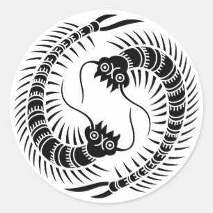 Facing Centipedes Circle Runder Aufkleber