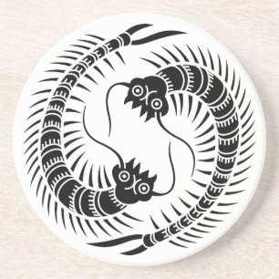 Facing Centipedes Circle Sandstein Untersetzer