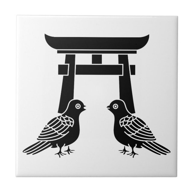 Facing doves and Torii Fliese (Vorderseite)