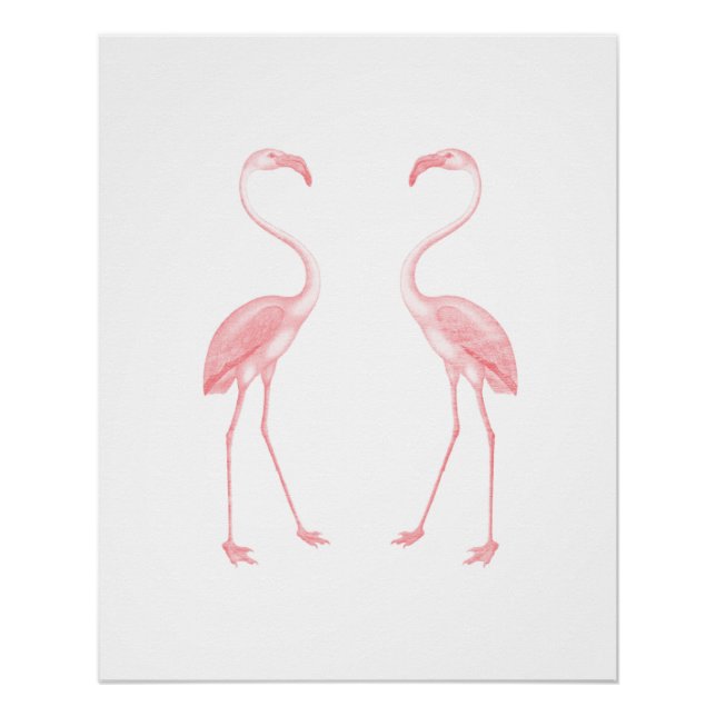 Facing Flamingos Poster (Vorderseite)