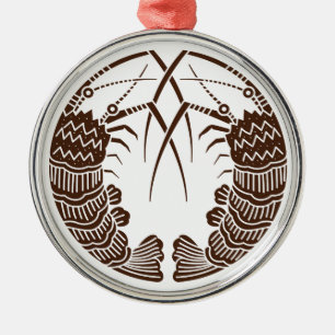 Facing Spiny Lobsters Ornament Aus Metall