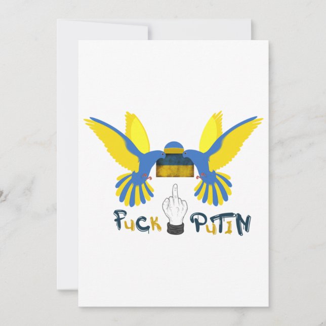 Fack Putin ,Unterstützung der Ukraine Classic Einladung (Vorderseite)