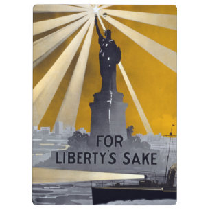 Fackel der Freiheitsstatue und US Navy im Zweiten  Klemmbrett