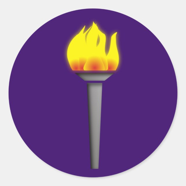 fackel torch runder aufkleber (Vorderseite)
