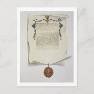 Facsimile Edition der Magna Carta, erste Verlage Postkarte
