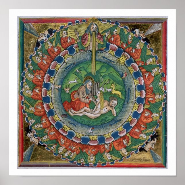 Facsimile Kopie der Genesis 2:22 Gott erschuf Eva, Poster (Vorne)