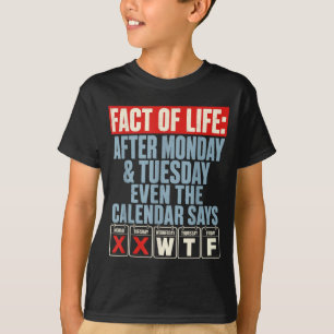 Fact Of Life Kalender sagt What On Earth Humor T-Shirt