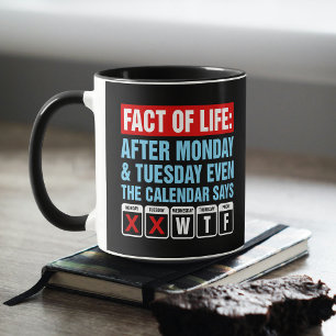 Fact of Life Kalender sagt WTF Humor Tasse