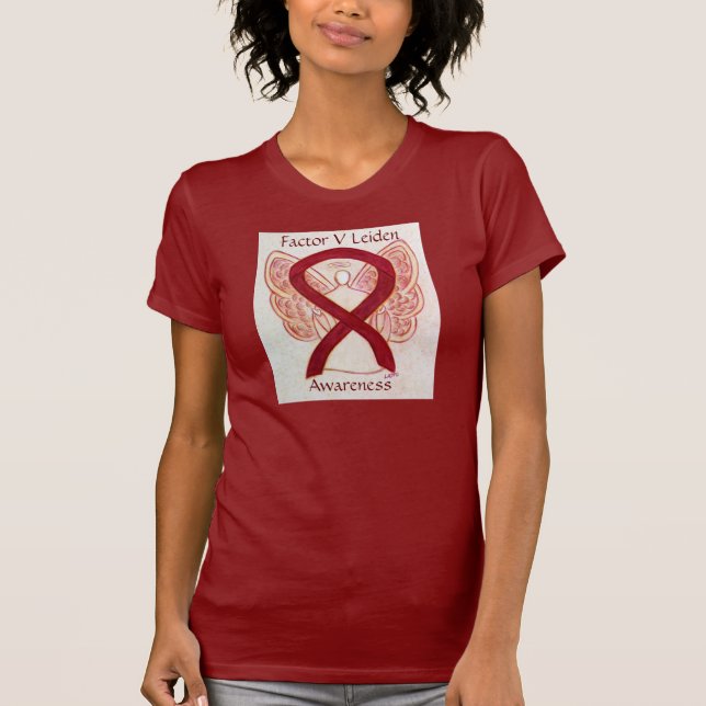 Factor V Leiden Awareness Ribbon Angel Shirt (Vorderseite)