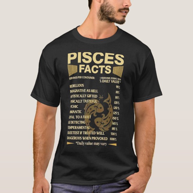 Facts Zodiac Signs Geburtstag T-Shirt (Vorderseite)