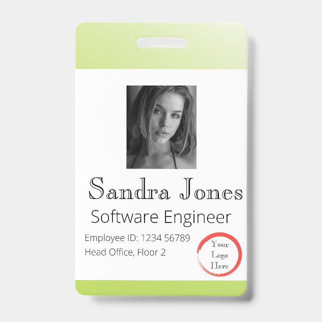 Fade Lime Green ID Card (Vertikal/Portrait) Ausweis (Vorderseite)
