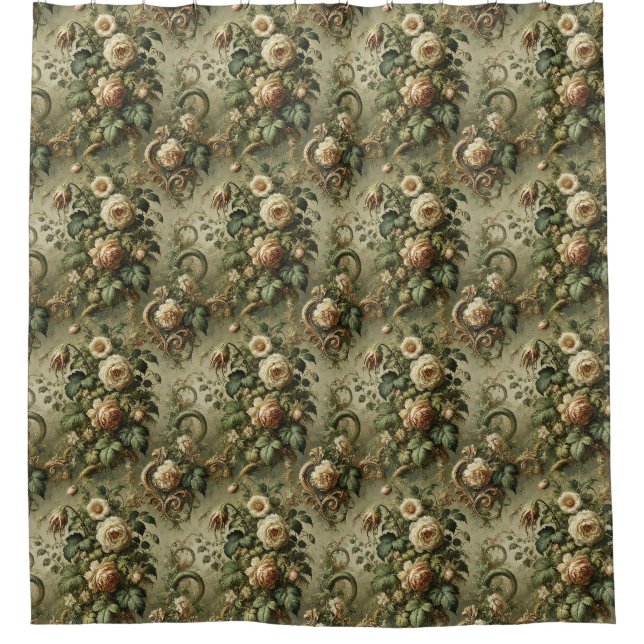 Fade to Grace - Gotisches Barock Duschvorhang (Vorderseite)