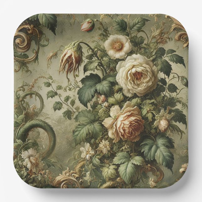 Fade to Grace - Gotisches Barock Pappteller (Vorderseite)