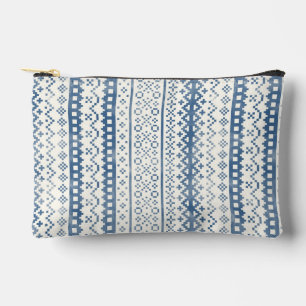 Faded Fair Isle Watercolor Cabincore blauen Creme Zubehörtasche