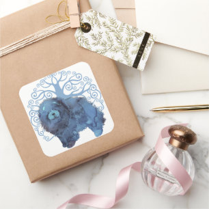 FADED GENES Chow Tree of Life Quadratischer Aufkleber