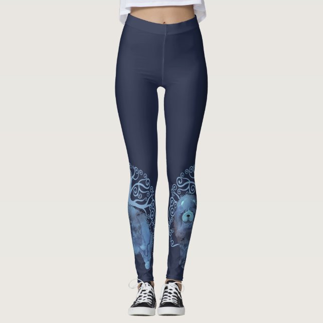 FADED GENES Chow TREM OF LIFE NAVY Leggings (Vorderseite)