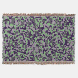 faded green and violet camo abstract decke