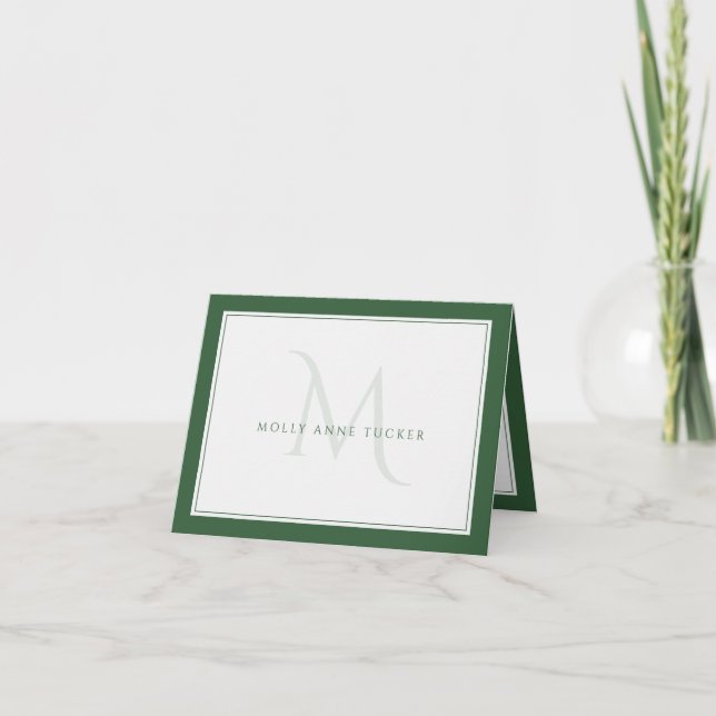 Faded Monogram Chic Green Personal Beruflich (Vorderseite)