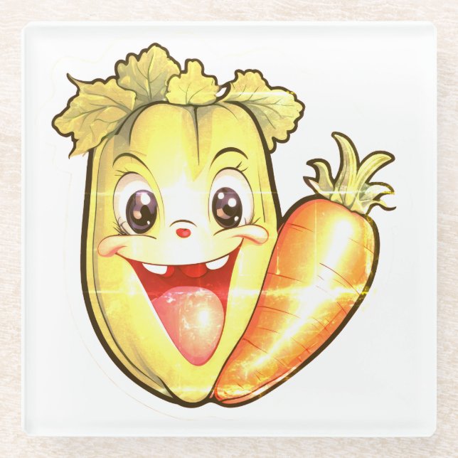 Faded out veggies  glasuntersetzer (Vorderseite)