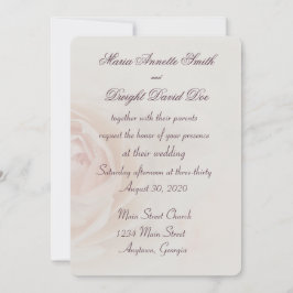 Faded Peach Rose Einladung zur Hochzeit