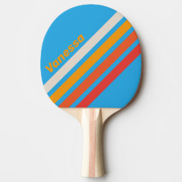 Faded Surf Blue Angled Striping with Name Tischtennis Schläger