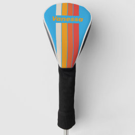 Faded Surf Blue Pin Striped with Name Golf Headcover