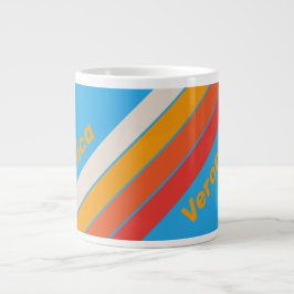 Faded Surf Blue Stripes with Name Jumbo-Tasse