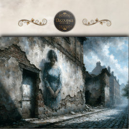 Faded Woman on Stone Wall Decoupage Seidenpapier