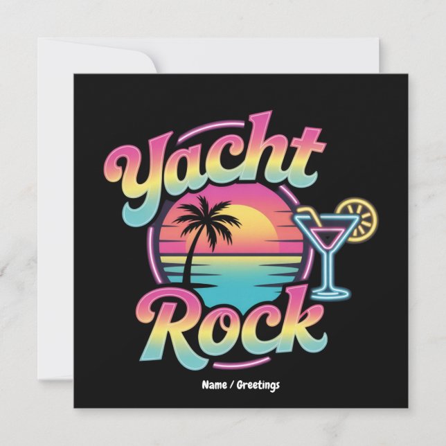 Faded Yacht Rock Boat Party – Smooth Sounds & Coas Einladung (Vorderseite)