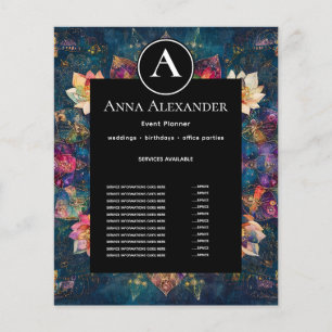 Fäden des Lichts   Florales Mandala-Design Flyer