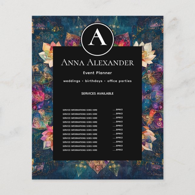 Fäden des Lichts | Florales Mandala-Design Flyer (Vorne)