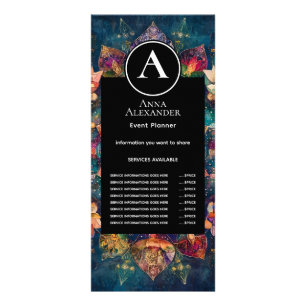 Fäden des Lichts Florales Mandala-Design Werbekarte