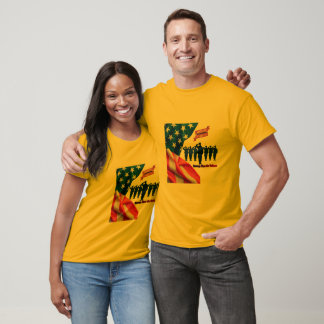 Fäden des Patriotismus in Gold T-Shirt