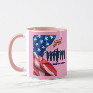 Fäden des Patriotismus Stolz rosa Tasse